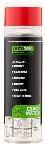 AutoTek Professional Exact Match Car Spray Paint, Volkswagen Mars Red Aerosol Spray, 300 ml