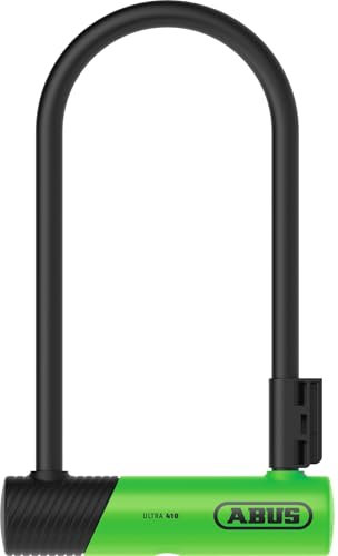 ABUS Antivol en U 410K Ultra pour vélo et scooter électrique – Antivol de vélo pratique et robuste avec support pratique pour le transport – Accessoires de vélo – Variante 150HB230 Vert
