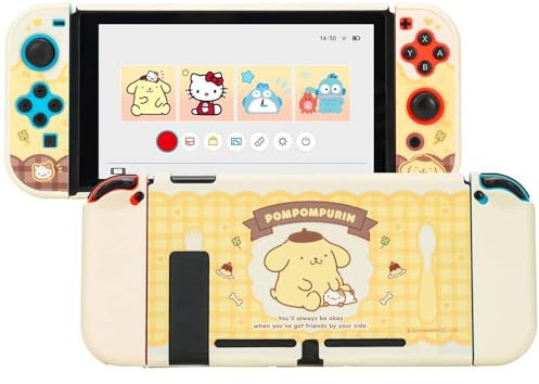 Kuitmor-Schutzhülle für Switch, andockbare Kawaii-Cartoon-Hülle für Normale Switch, kratzfestes und stoßdämpfendes Design – Pudding Dog