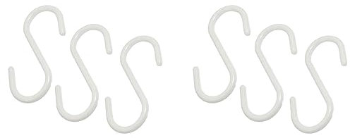 Fegtrtyoa 6 Stueck Weisser Kunststoff S-Foermiges Haken Schal Kleid Aufhaenger