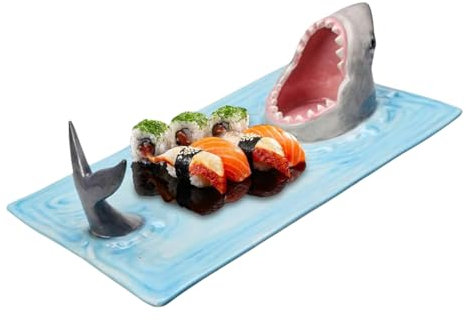 LXIXMQWT Sushi Shark Plate, Safe Material, Used To Hold Sushi, Wasabi, Ketchup, Salad, Sashimi, Suitable for Kitchen Restaurant Gifts