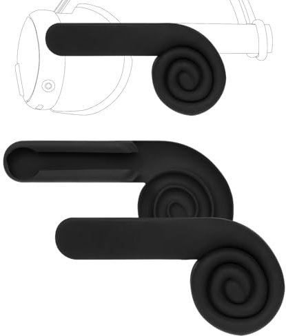 Geekria VR Silicone Ear Muffs Compatible with Meta Quest 3, Enhanced Headset Sound, Comfort On-Ear Earflap, Headphone Extension Gaming Accessories (Black, 1 Pair)