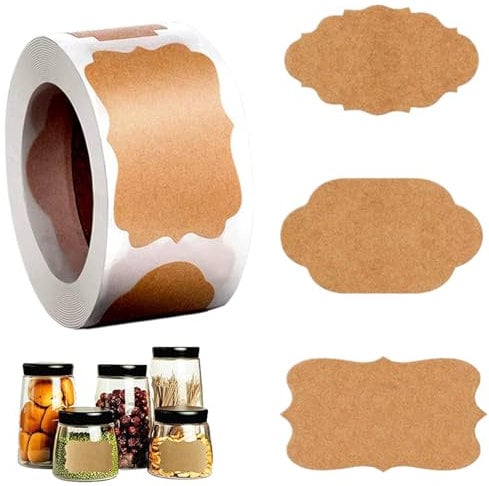 300 Stücke Marmeladen Etiketten, Aufkleber Zum Beschriften, Kraftpapier Aufkleber Für Flasche Handwerk Geschenkverpackung