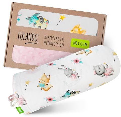 LULANDO® Kuscheldecke 100x75cm Decke Krabbeldecke Spieldecke aus 100% Baumwolle - Antiallergisch - Hergestellt in der EU