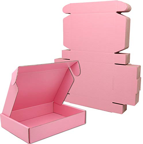 Cenoid Small Postal Boxes, 20x14x4cm Pink Postage Parcel Shipping Cardboard Boxes for Posting Shipping Delivery Packaging boxes for Small Business (Pack of 25)