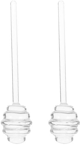 TOPBATHY Glas Honigrührstäbe 2Er Set Transparente Honigstangen Für Honig Marmelade Kaffee Tee Küchenzubehör Haushalt