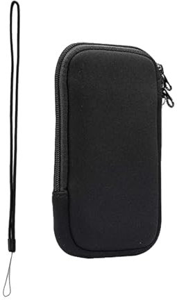 Neopren Handy Tasche mit Lanyard Schwarz 9.3 x 16 x 1.5 cm Handy Tasche für Handys bis 6,7 Zoll
