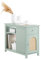 SoBuy Table d'appoint, Meuble d'appoint de Rangement avec Portes en Bambou tressé, Table de Chevet pour Salon et Chambre, 70x35x60cm Vert FBT159-GR