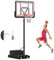 COSTWAY Basketballkorb Outdoor mit Ständer, Basketballständer 225-305 cm höhenverstellbar, Korbanlage mit Handkurbel, Gewichtssack & 2 Netzen, Mobile Basketballanlage für Kinder, Erwachsene