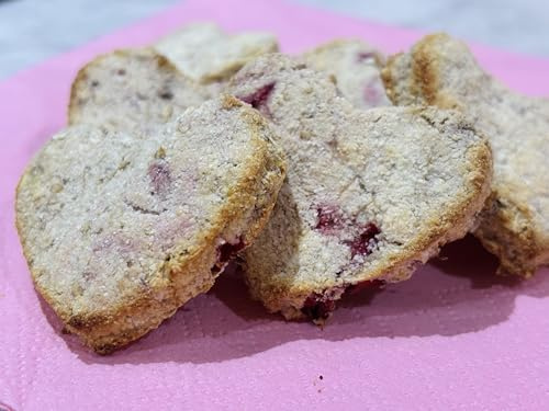 Lola’s Lip Smacking Treats – Vegan Dog Treats, Strawberry Cookies, All-Natural Plant-Based Dog Biscuits, Grain-Free & Dairy-Free, Healthy Dog Snacks, 200g Bag