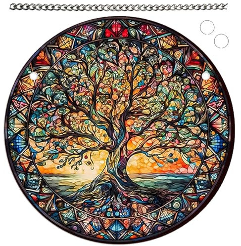 Catcher de Sol, Colgante de vidrieras, Cazador de Sol acrílico Colorido de 6x6 Pulgadas acrílico, vidrieras Decorativas fáciles de Colgar para Amigos, Familiares y Mujeres,