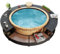 Refined Akazienholz Whirlpool Umrandung Witterungsbeständig Verkleidung Poolumrandung Poolverkleidung für Jacuzzi Poly Rattan (Schwarz, orbicular)