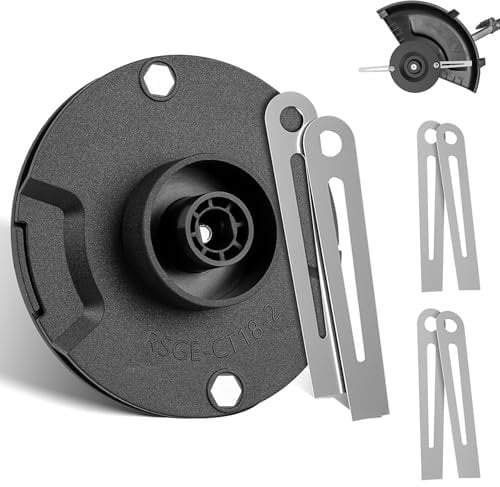 6 Metall-Trimmerklingen und 1 Schneidplatte Zubehör Set für Einhell GE-CT 18 Ll ab 2017, für Gardol, für Mr. Gardener, für Garden Master Rasenmäher