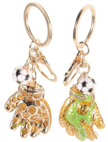 Garneck 2stücke Schlüsselanhänger in Torwarthandschuhform Metallanhänger Für Rucksäcke Und Taschen Dekorativer Fußballs Handschuh Anhänger Auto Schlüsselanhänger Schulranzen