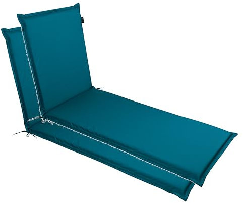 LILENO HOME Sonnenliege Auflage als [2er Set - Rollliege] in Petrol - Gartenliegen Auflage perfekt für Strandliege - Polster Auflage für Gartenliege (188x60x5cm) MIA