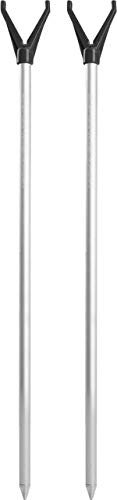 2-er Set Rutenhalter Rutenständer V-Auflage mit Schnurlaufkerbe - 75 cm - Aluminium Rostbeständig Langlebig - 2 Stück Angel- Kescherhalter Universell Einsetzbar Farbe Schwarz Größe 75 cm - 2 Stück