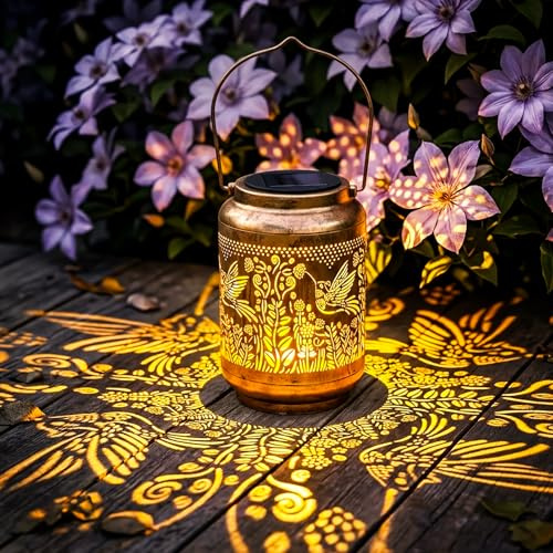 Geschenk Frauen, hängende Solar-Metalllichter, Kolibri-Solarlaternen für draußen, Muttertagsgeschenke für Mama und Oma, 1 Stück