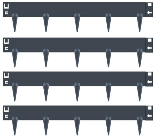 SERdeerCH 4-teiliges Metall Rasenkanten: 106 * 16cm-Streifen und flexiblen rostbeständiger BeschichtungStahl in Industriequalität Schützt Gärten Wege und Spielbereiche
