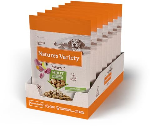 Nature's Variety Freeze Dried Gefriergetrocknete Lammtoppers für Hunde, Box mit 7 x 40 g