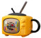 IEEDFJKK Tasse à café et soucoupe en céramique, cadeau original et original, tasse à pistolet amusante, tasse à revolver, tasse à café en céramique pour télévision, jaune