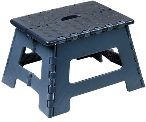 KESPER | Klapptrifft, Material: Kunststoff, Maße: 35 x 27 cm, Höhe: 22 cm, max. Belastbarkeit: 150 kg, Farbe: Dunkelblau, geprüft: DIN EN 14183 | 70630