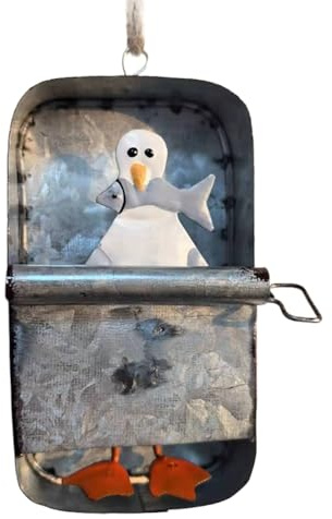 Correa Tin of Sardines Hanging Ornament,A Little Piece, Funny Fishing Ornaments,Sardine Can Canned Fish Seafood Easy Install B
