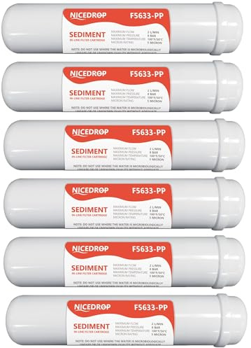 Filtro in Linea 12 per Osmosi Inversa – Sedimenti 1/4 (F5605-S) – Alta Qualità – Rimuove Torbidità e Particolato (6)