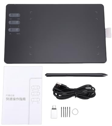 Focket Focket Tablette à Dessin pour PC, 4,49 X 6,81 Pouces, Zone Active, 16384 Niveaux de Pression, Tablette à Dessin Numérique, Artistique pour Enfants avec 6 Touches de Raccourci, Stylet sans