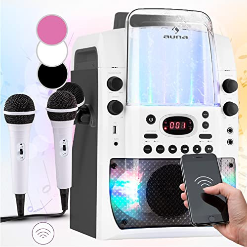 Auna Karaoke Professionale Completo Portatile per Bambini e Adulti con Bluetooth, USB, Casse Dj, LED, con 2 Microfoni