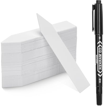 KINGLAKE 600Pcs Plastic Plant Labels for Outdoor Plants, 4 Inch Plant Markers Labels White Garden Tags for Seeds Seedling Herbs Vegetable Potting Plants