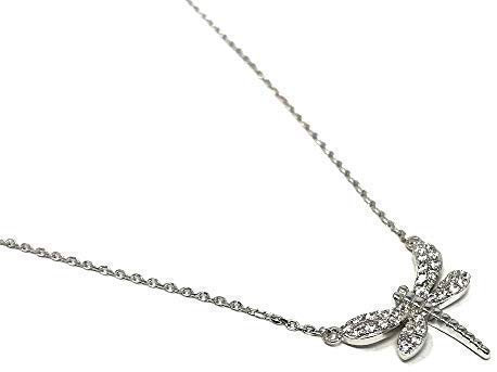 Sterling Silber Libelle Halskette Mit Cubic Zirkonia