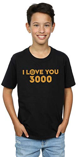 Marvel Boys Avengers Endgame I Love You 3000 Arc Reactor T-Shirt Black 7-8 Years