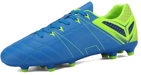 DREAM PAIRS Men's Soccer Shoes,Royal/Lemon/Green,8.5