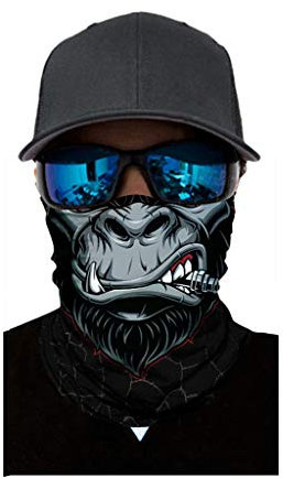 Writtian Multifunktionstuch Herren Damen Atmungsaktiv Schnelltrocknend Wind Motorrad Gesicht Mundschutz Lustig Skull Chopper Mund-Tuch Halsschlauch Halstuch mit Motiv