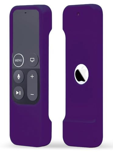 TOKERSE Silicone Case Compatible with Apple TV 4K/HD Siri Remote (1st Gen) - Anti-Slip Shock Proof Soft Remote Cover Case Compatible with Apple TV 4K 5th 4th Gen Siri Remote Controller - Purple