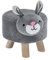 Cepewa Kinderhocker mit Tiermotiv Hund Schaf Esel Koala Hose Elefant Plüschsitz für Kinderzimmer (1 x Sitzhocker Hase)