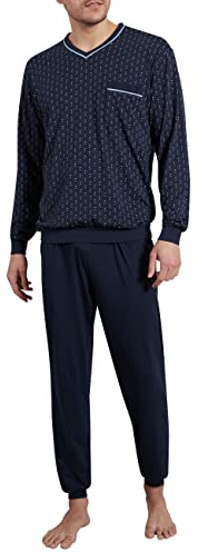 Götzburg Herren Pyjama Schlafanzug lang mit Bündchen (Chili Pepper)