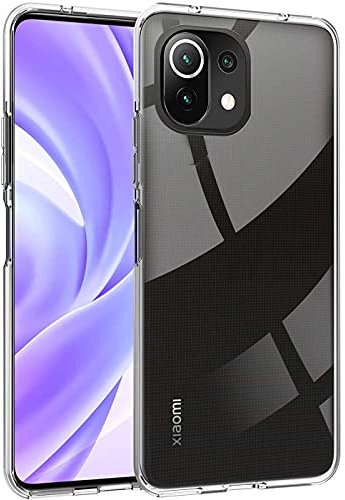 Verco Handyhülle für Xiaomi Mi 11 Lite Case, 4G/5G Handy Cover für Mi 11 Lite 5G Hülle Transparent Dünn Klar Silikon, durchsichtig