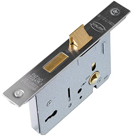 UAP 3 Lever Mortice Sash Lock 75mm - Door Lock with Key, Door Latch Mortice Lock for Internal and External Doors, Lever Mortice Sashlock (Satin Stainless - 75mm)