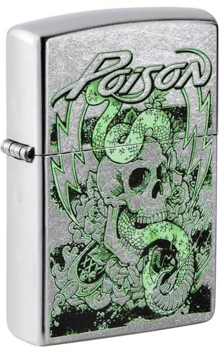 Zippo Poison Design – Color Image – Street Chrome – Mechero de tormenta, Recargable, en Caja de Regalo, Street Chrome - Poison