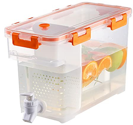 Frid Jug Dispenser th s, 3.5L Water Dispenser th Lid, Summer Reusable Lar Ice Water Infuser Cold ETS for Fruit Juice Drinks Tail for Outdoor Party Daily Use