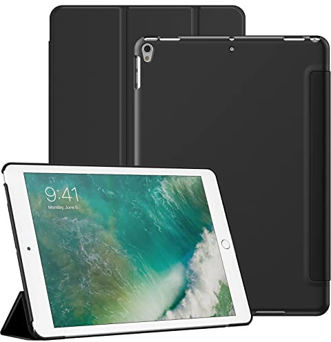 JETech Funda para iPad Air 3 (10,5 Pulgadas 2019, 3.ª Generación) y iPad Pro 10,5, Carcasa Trasera Dura Protectora, Cover con Soporte para Tableta de Tacto Suave, Auto-Sueño/Estela (Negro)