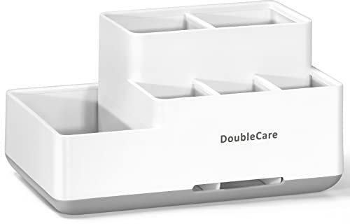 Soporte Cepillo de Dientes, Limpieza Extraíble Porta Cepillo de Dientes,Almacenamiento Multifuncional para Pasta de Dientes, Afeitadora, Productos para el Cuidado de la Piel，Blanco