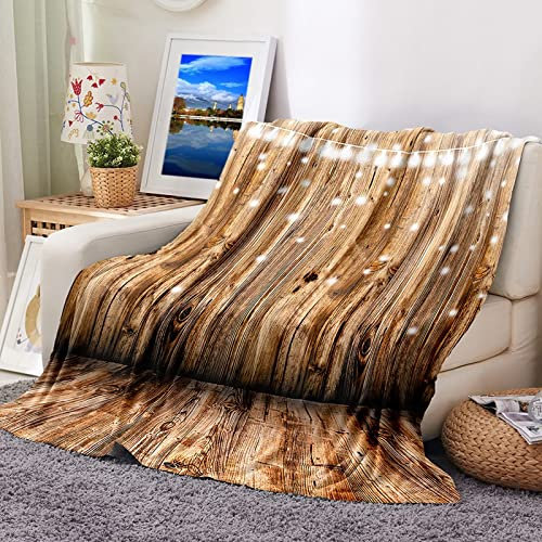 Daesar Wohndecke Kuscheldecke Warm, Flanelldecke 160X200 Hölz Hintergrund und Lichter Gemustert Blanket Sofa Waschbare Decken
