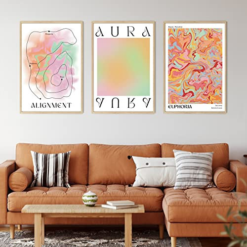 FEOFTIE Engelszahlen-Wandkunst, Aura-Poster, Geist, Körper, Seele, Wandkunst, trendige Wanddekoration, Affirmationsposter, Aura-Poster, ästhetische, spirituelle Wanddekoration, Y2k-Poster, Aura,