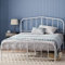 Zinus Heidi Cama 150x190 cm - Altura 31cm con almacenamiento debajo de la cama - Marco de cama de plataforma de metal con cabecero y piecero - Blanco