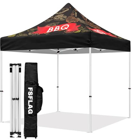 FSFLAG Individuelles Grill-Themen-Überdachung, 3 x 3 m, personalisierbar, kommerzielle Pavillon-Zeltüberdachungen für kommerzielle Veranstaltungen, Messen, Bauernmärkte: jede Farbe und jedes Design