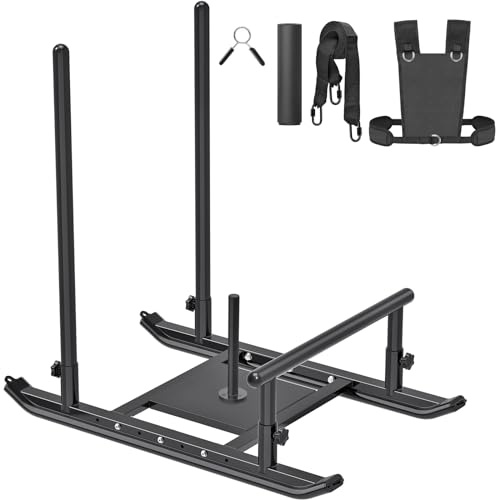 Dolibest Heavy Duty Weight Sled, Fitness Sled, Workout Sled for Fitness Strength Training and Speed Improvement, Push-Pull Prowler Training, Suitable for 1-2 Weight Plates, Black