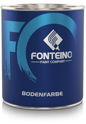 Fonteino Bodenfarbe Bodenbeschichtung Betonfarbe Betonbodenfarbe Kellerboden, geruchsarm - Silbergrau 750ml
