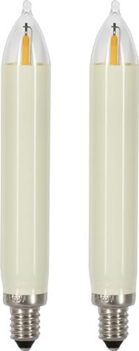 Rudolphs Schatzkiste Ersatzteil Schwibbogen für 5-flammige LB/-Ketten, Schaftkerze,55V – 3W 2er-Blister, E10-Gewinde NEU Lichterbogen Fensterbogen Spitzbogen Erzgebirge Weihnachten Bergbau Bergmann